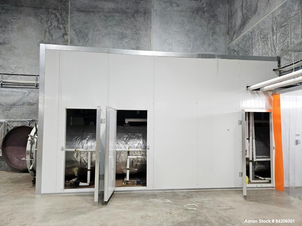 Used WSF Industries Horizontal Double-Door Pressure Vessel / Autoclave | 40’ x 5’3” | 30 PSI Steam Heated | Rebuilt 2019 | Includes Roll Carts & Bins