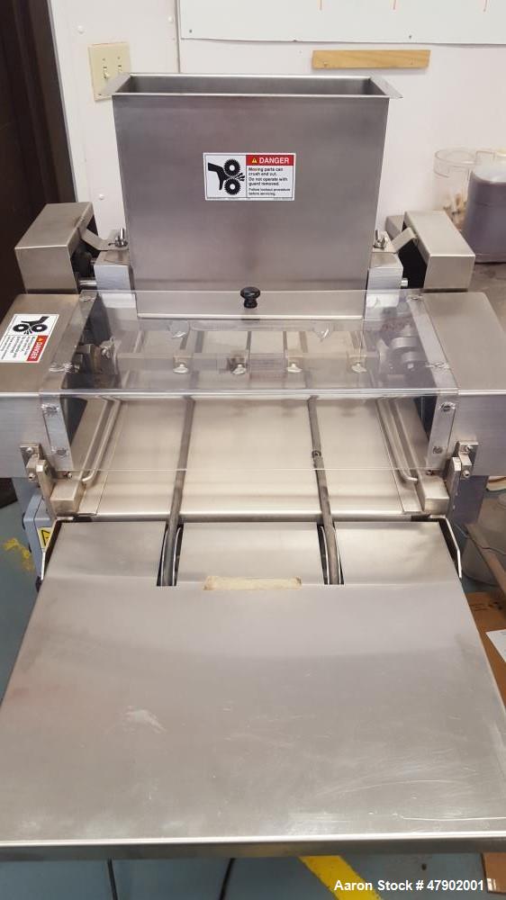 Used Magna Mixer Co. Handy "V" Cookie Depositer, Model 17V-SX3-G. 1750 dozen wire-cut uniform cookies per hour. (2) variable speed controllers, one of for pan speed and product spacing, one for contr...