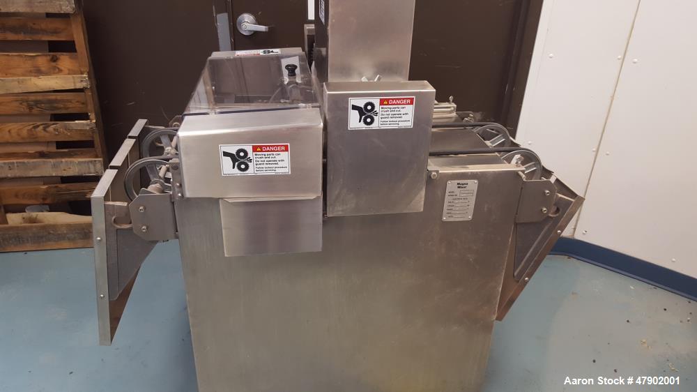 Used Magna Mixer Co. Handy "V" Cookie Depositer, Model 17V-SX3-G. 1750 dozen wire-cut uniform cookies per hour. (2) variable speed controllers, one of for pan speed and product spacing, one for contr...