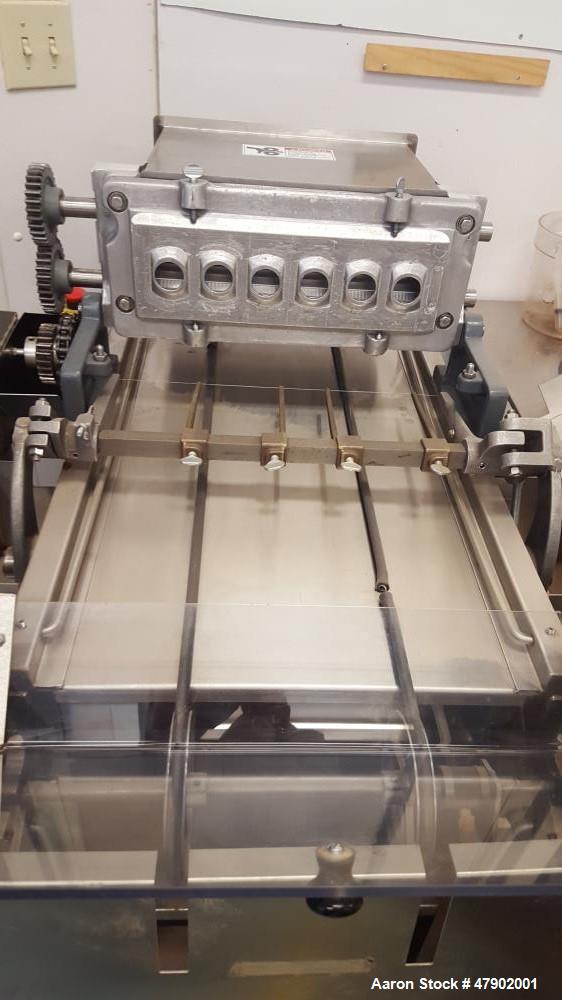 Used Magna Mixer Co. Handy "V" Cookie Depositer, Model 17V-SX3-G. 1750 dozen wire-cut uniform cookies per hour. (2) variable speed controllers, one of for pan speed and product spacing, one for contr...