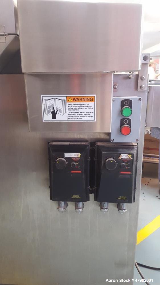 Used Magna Mixer Co. Handy "V" Cookie Depositer, Model 17V-SX3-G. 1750 dozen wire-cut uniform cookies per hour. (2) variable speed controllers, one of for pan speed and product spacing, one for contr...