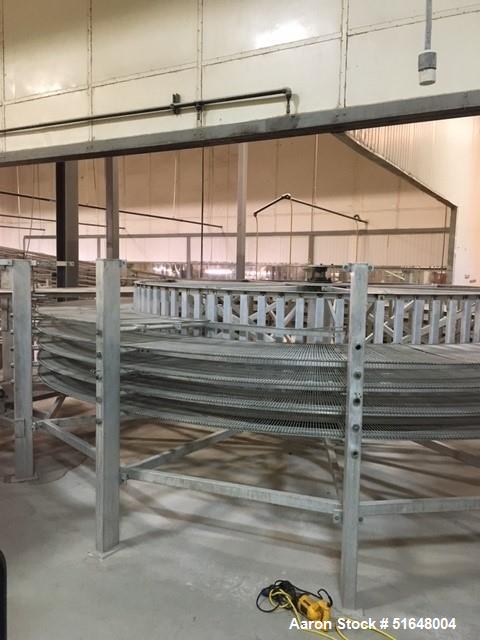 Used LJ White Model 23040 Spiral Cooling Conveyor – 20' Diameter, 5 Revolutions