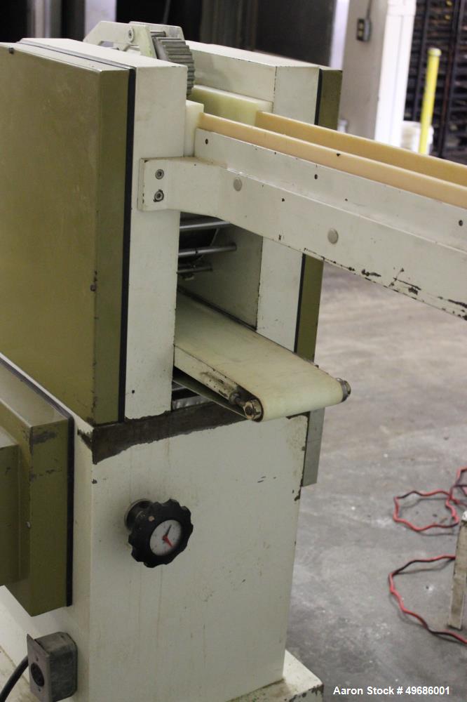 Used Orel Bakery Equipment Pita Bread Oven, Model P Tunnel Oven. In Feed, Transfer Conveyor gas Flat Bread/Pita Oven. Continuous Feed. Dimensions: 30' x 9' x 9'. Control Panel: 30" wide x 12" deep x ...
