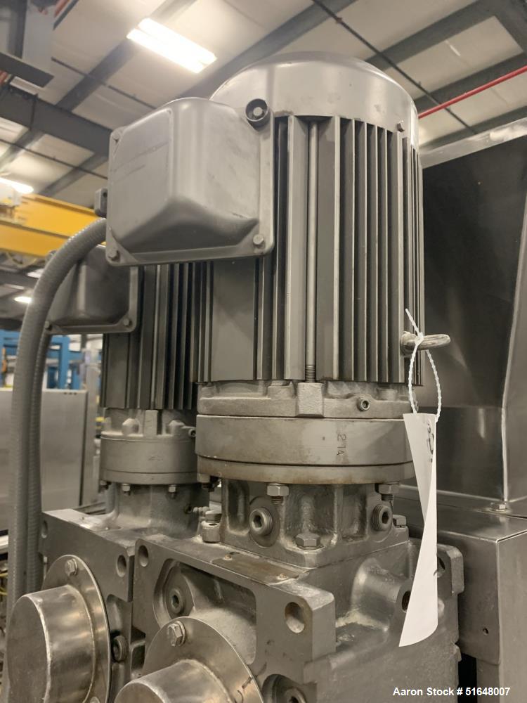 Used- Dough 3 Roll Extruder / Pre-Sheeter. Approximate 24" wide rolls. (2) Smooth rolls, (1) grooved roll. Grooved roll driv...