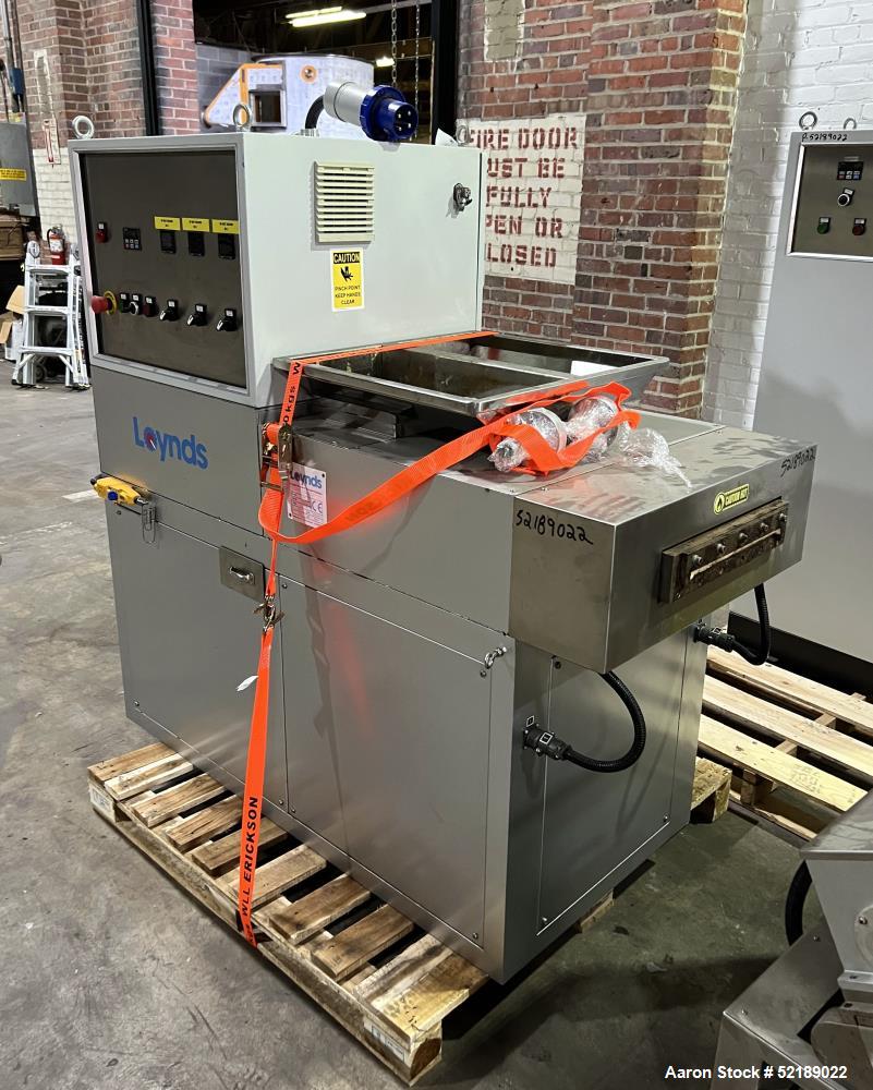 Used- Loynds 300 mm Wide Rolling & Scoring Line. Designed to make chiclets. Consisting of model GFL Dual Twin Screw Extruder...