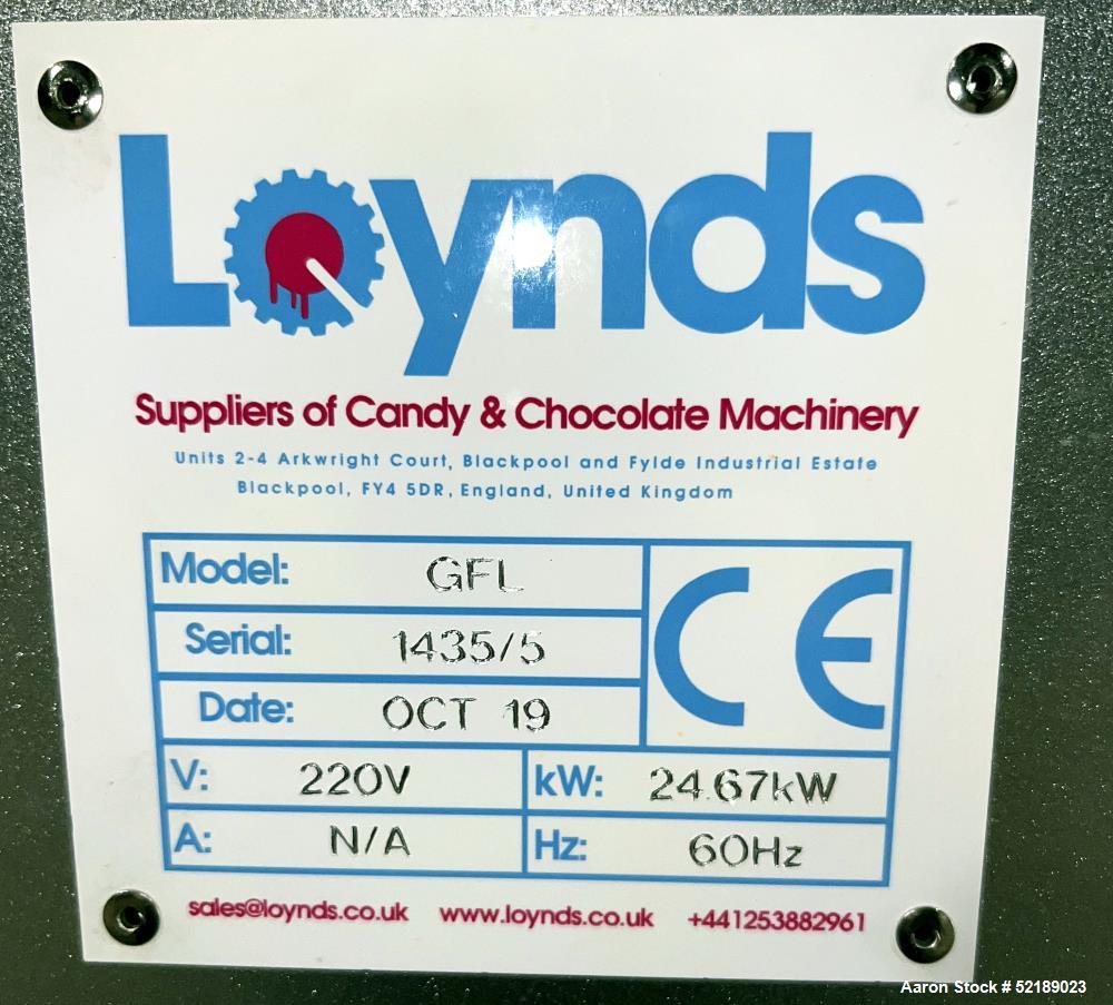 Used- Loynds 300 mm Wide Rolling & Scoring Line. Designed to make chiclets. Consisting of model GFL Dual Twin Screw Extruder...