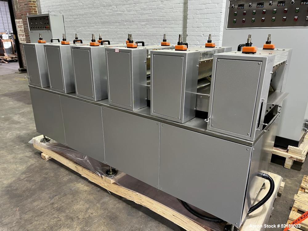 Used- Loynds 300 mm Wide Rolling & Scoring Line. Designed to make chiclets. Consisting of model GFL Dual Twin Screw Extruder...