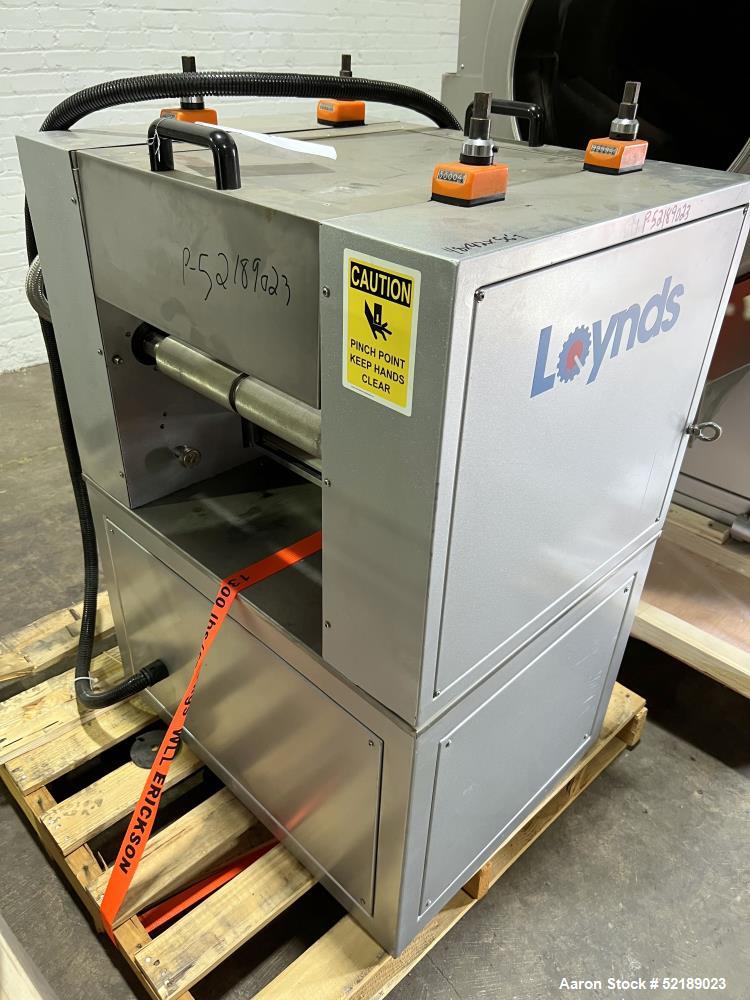 Used- Loynds 300 mm Wide Rolling & Scoring Line. Designed to make chiclets. Consisting of model GFL Dual Twin Screw Extruder...