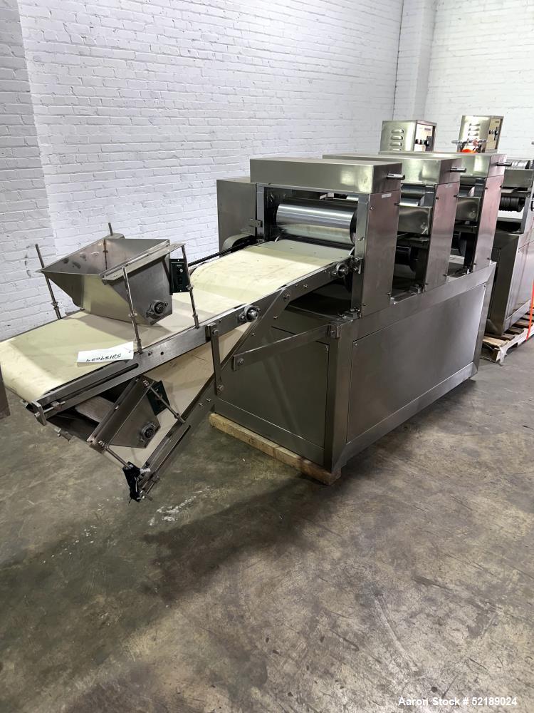 Used- Shangha Target 11" Rolling & Scoring Line. Designed to make chiclets. Consisting of: Twin Screw extruder with 5" diame...