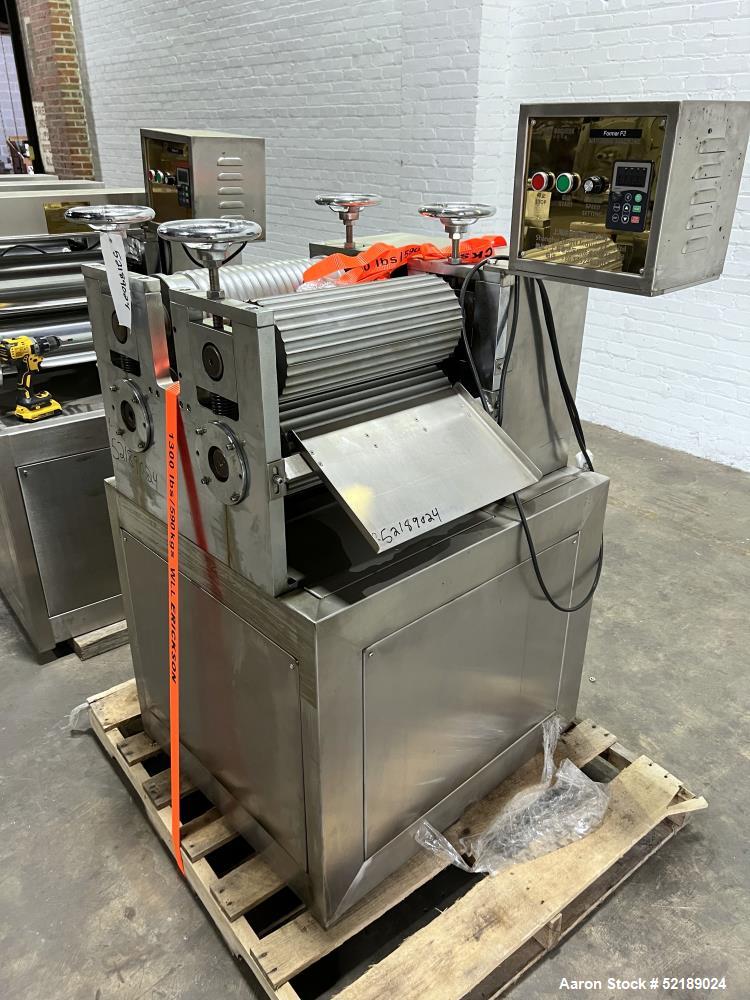 Used- Shangha Target 11" Rolling & Scoring Line. Designed to make chiclets. Consisting of: Twin Screw extruder with 5" diame...