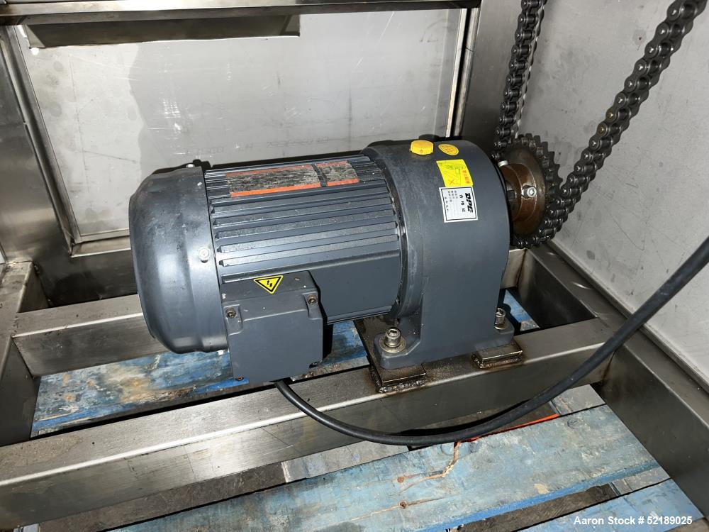 Used Shangha Target 11" Rolling & Scoring Line. Designed to make chiclets. Consisting of: Twin Screw extruder missing screws and die with motor drive, (3) sets of sheeting rollers measuring approxima...