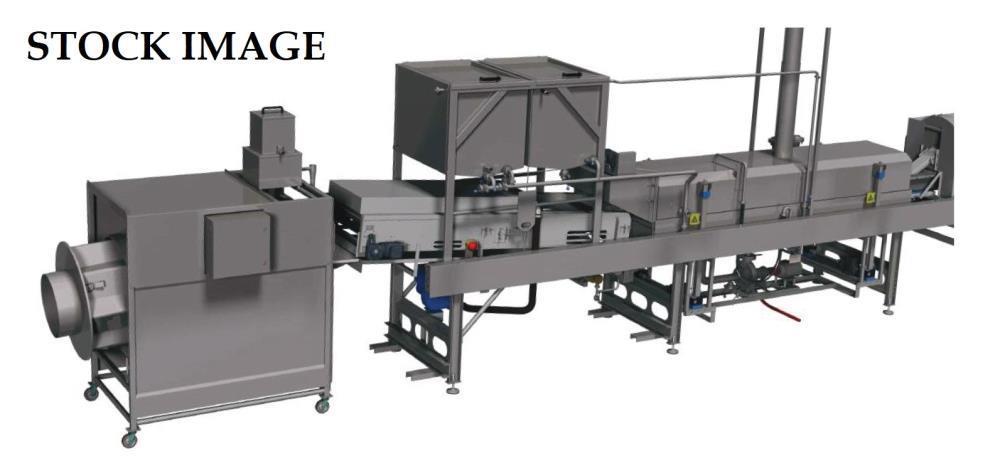 Used Kuipers Pellet Frying Line. Consists of: pellet feed and dosing system; Vibratory tray; Used-oil storage tank; Fresh oil supply tank