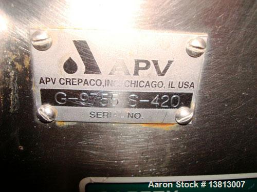 Used APV/Crepaco Fruit Feeder, Model G-9755. All stainless steel construction, on casters.