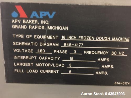 APV Baker 16" Frozen Cookie Dough Machine.