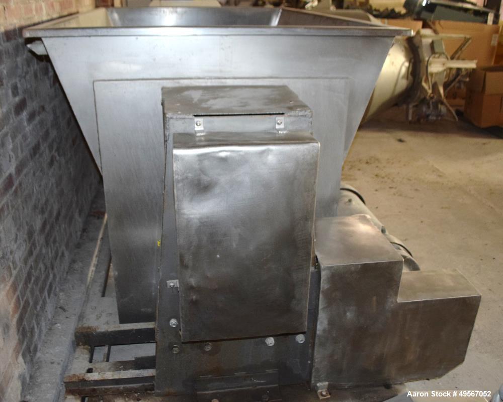 Used- APV Dough Feeder, Stainless Steel. Non-jacketed V style trough approximate 48" wide x 78" long x 39" deep. (2) approxi...