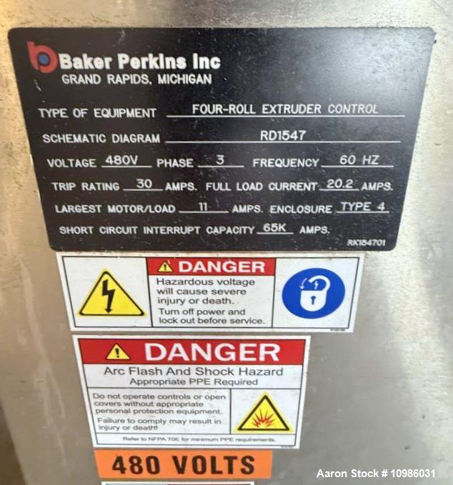 Used Baker Perkins Dualtex 4-Roll Extruder Model 595/1 – 48” Wide