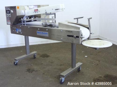 Used Baking Machines Table Top Bagel Divider / Former, Model BM-DF-3000.  304 Stainless steel construction. Approximately 3000 bagels per hour. Scaling range from 1 oz. to 6 oz.  3” Wide x 42” long i...