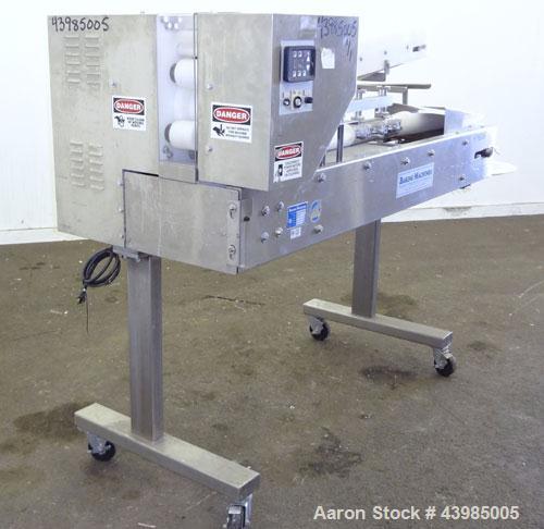Used Baking Machines Table Top Bagel Divider / Former, Model BM-DF-3000.  304 Stainless steel construction. Approximately 3000 bagels per hour. Scaling range from 1 oz. to 6 oz.  3” Wide x 42” long i...