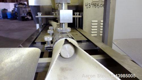 Used Baking Machines Table Top Bagel Divider / Former, Model BM-DF-3000.  304 Stainless steel construction. Approximately 3000 bagels per hour. Scaling range from 1 oz. to 6 oz.  3” Wide x 42” long i...