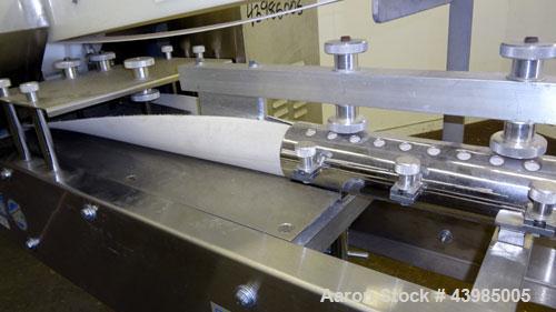Used Baking Machines Table Top Bagel Divider / Former, Model BM-DF-3000.  304 Stainless steel construction. Approximately 3000 bagels per hour. Scaling range from 1 oz. to 6 oz.  3” Wide x 42” long i...