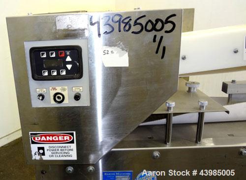 Used Baking Machines Table Top Bagel Divider / Former, Model BM-DF-3000.  304 Stainless steel construction. Approximately 3000 bagels per hour. Scaling range from 1 oz. to 6 oz.  3” Wide x 42” long i...