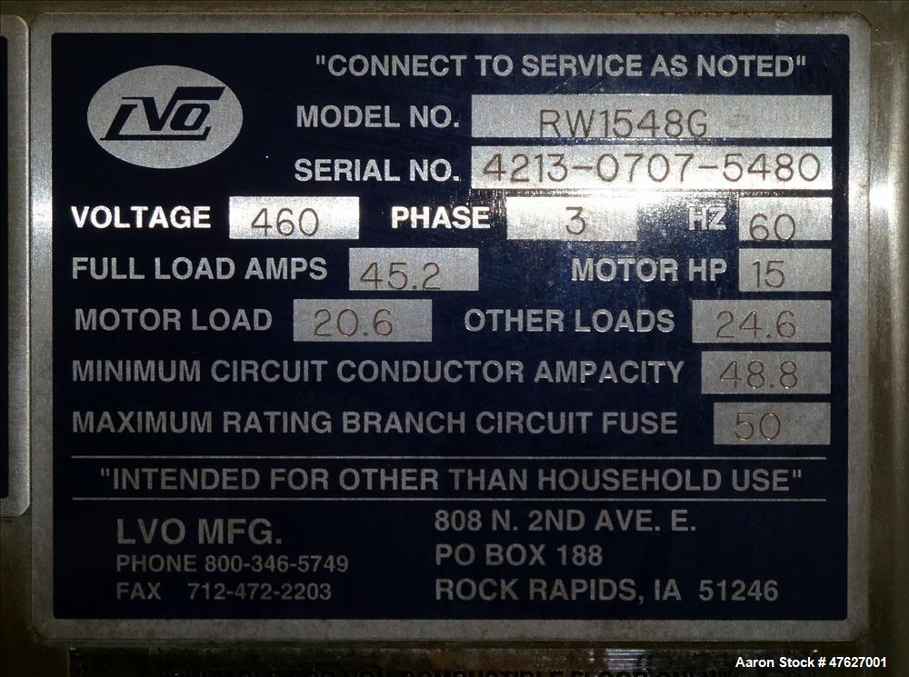 Used LVO Manufacturing Fully Automatic High Volume Pan & Rack Washer