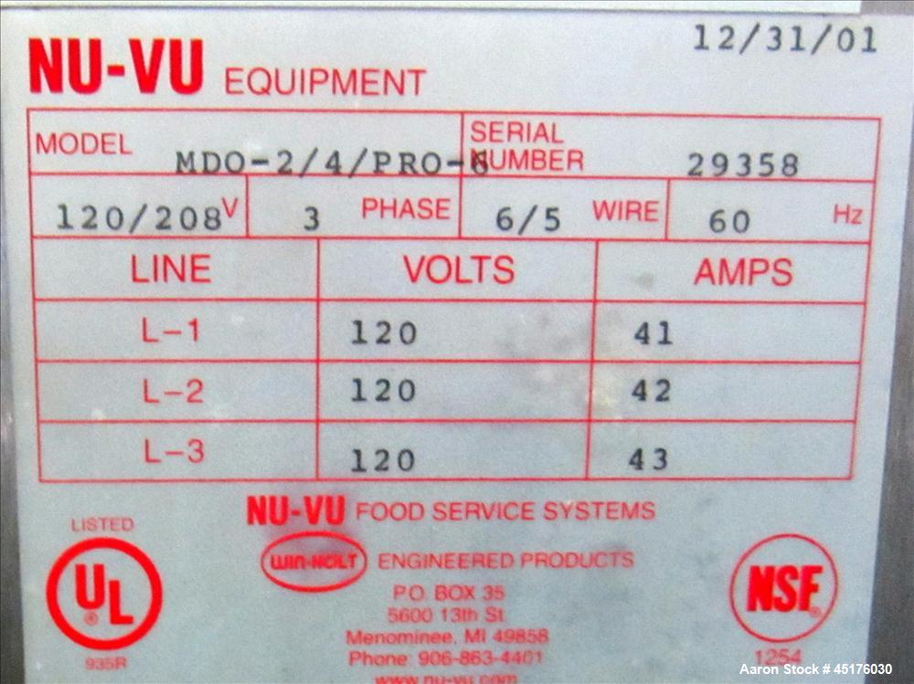 Used- Nu-Vu Electric Deck Oven, Model MDO-2/4/Pro-6