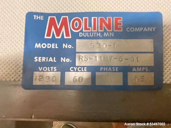 Used Moline 530-C Reversible Sheeter – 24" Belt, 100 ft/min, Stainless Steel Construction