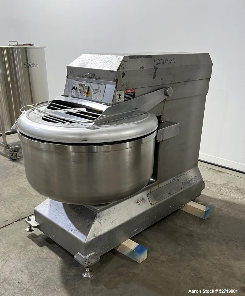 Used Stainless Steel Commercial Bakery Model MSM351.6 Spiral Mixer made by Moline