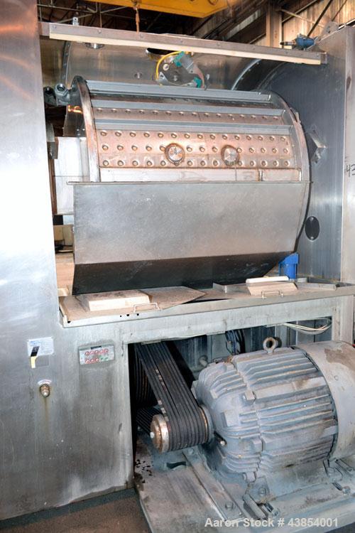 Used Oshikiri Horizontal Mixer, Model HM1000, 304 Stainless Steel.  Approximately 1000 pound (450 kg) dough weight batch size.  Stainless steel dimpled jacketed bowl approximately 42” front to back x...