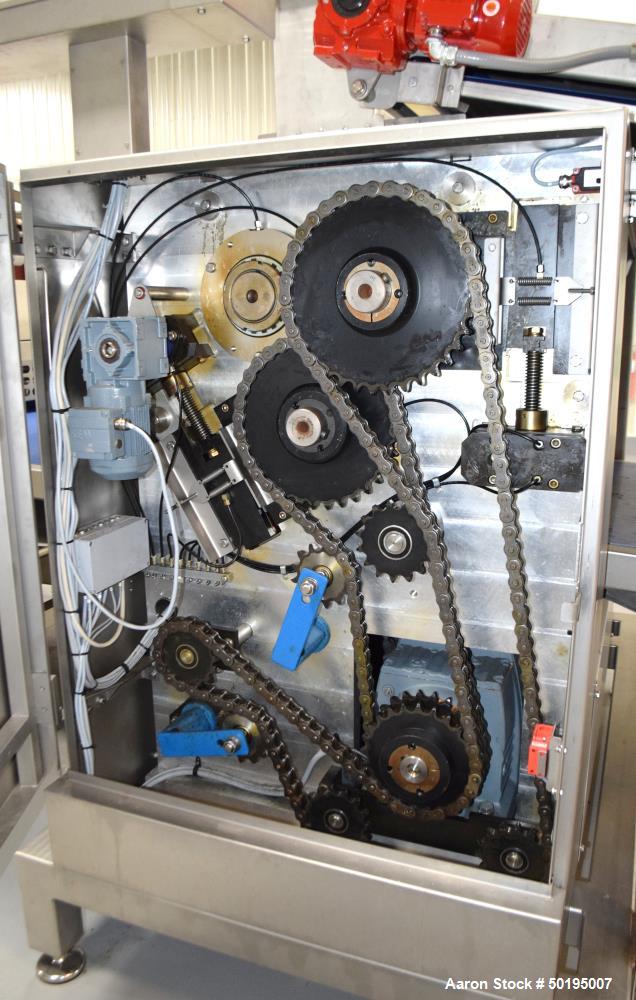 Used Rademaker Sheeting System For Chips, 1000mm Wide, Serial# 7193, Built 2008. Consisting of: (1) 10" wide x 96" long rubber belt conveyor with a 0.37kw gear motor, (1) 3 roll inclined belt feeder ...