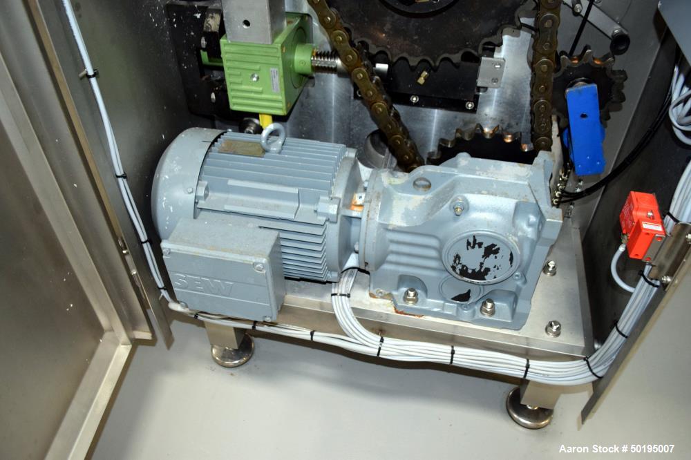 Used Rademaker Sheeting System For Chips, 1000mm Wide, Serial# 7193, Built 2008. Consisting of: (1) 10" wide x 96" long rubber belt conveyor with a 0.37kw gear motor, (1) 3 roll inclined belt feeder ...
