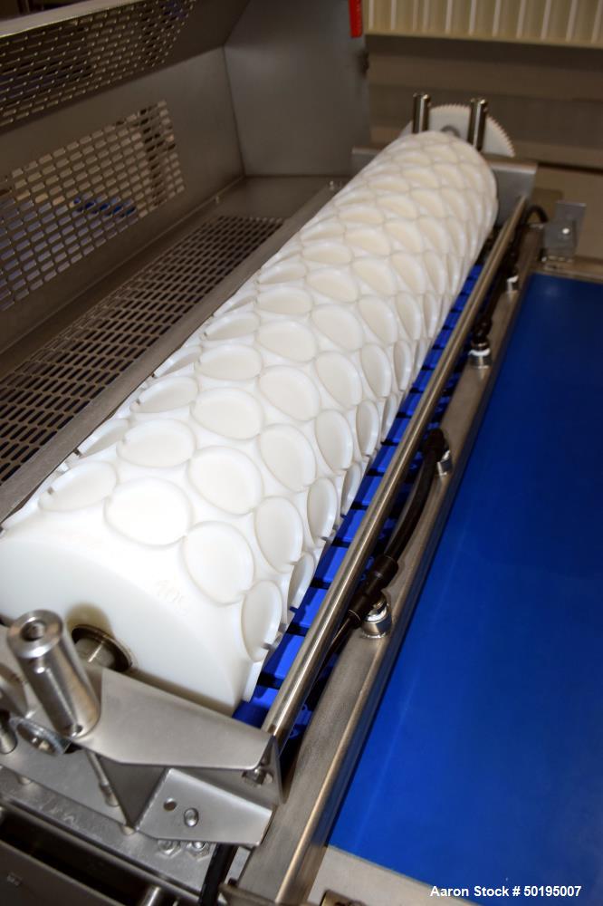 Used Rademaker Sheeting System For Chips, 1000mm Wide, Serial# 7193, Built 2008. Consisting of: (1) 10" wide x 96" long rubber belt conveyor with a 0.37kw gear motor, (1) 3 roll inclined belt feeder ...