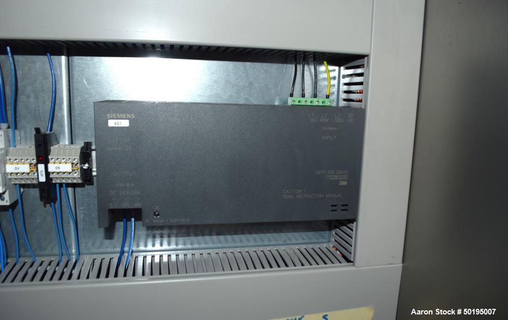 Used Rademaker Sheeting System For Chips, 1000mm Wide, Serial# 7193, Built 2008. Consisting of: (1) 10" wide x 96" long rubber belt conveyor with a 0.37kw gear motor, (1) 3 roll inclined belt feeder ...