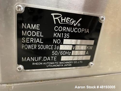 Used RHEON Cornucopia KN135 Encruster – 20-100 pcs/min, Multiple Forming Modes