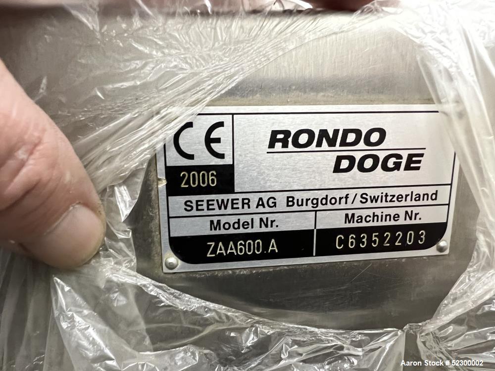 Used Rondo Doge SPF 602-H Dough Make-Up Line.