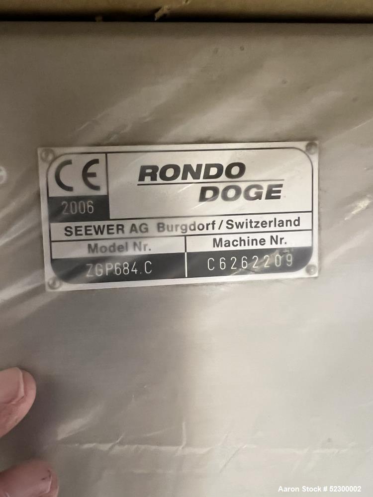 Used Rondo Doge SPF 602-H Dough Make-Up Line.