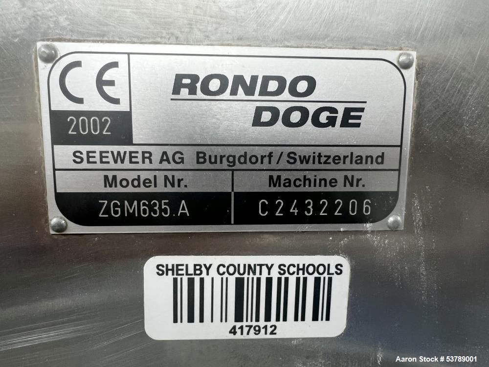 Rondo Industrial Bakery Sheeting Line