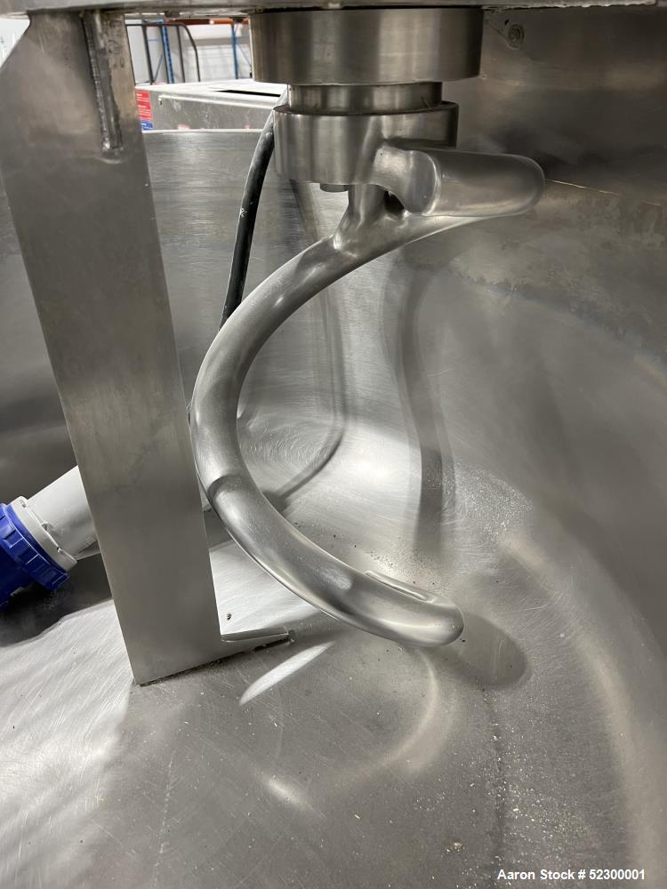 Used Sottoriva America Prisma Self Tilting Mixer, Model Prisma/2-Twist 300 AM/Lifting-Tilting, Stainless Steel. Approximate 300 kg - 112 Gallon capacity. Approximate 41.53" diameter bowl. Motor 15kW....