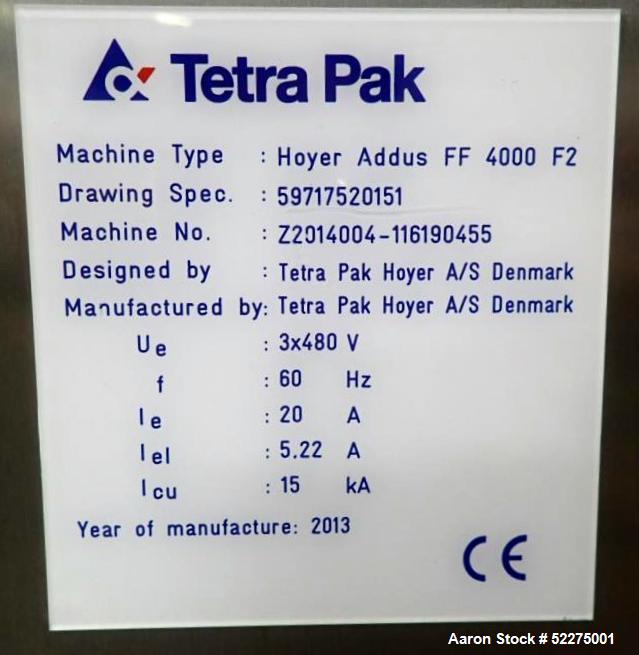 Tetra Pak Fruit Feeder, Model Hoyer Addus FF 4000 F2