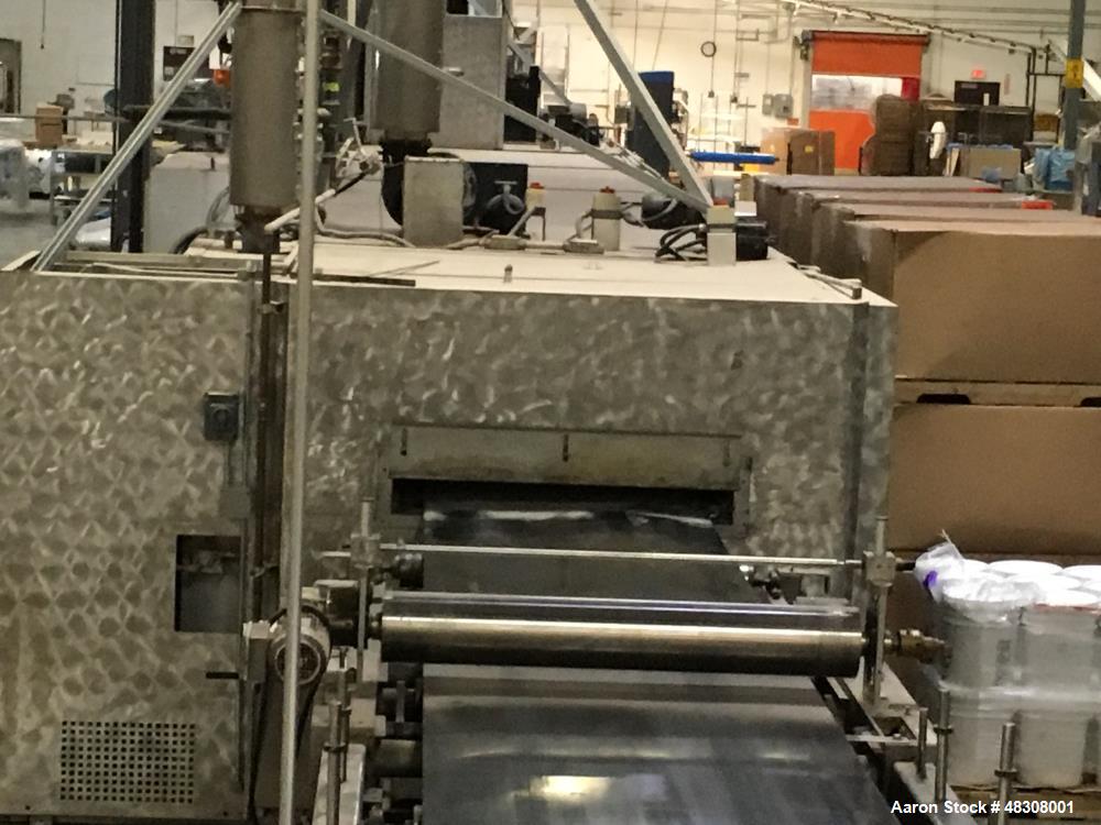 Used 2- Zone Cyclothermic Band Oven. (Believed to be Werner Lahara or APV) Baking chamber divided into two zones with independent temperature adjustment. The oven is 39.5” wide x 50.5” tall x 60’ lon...