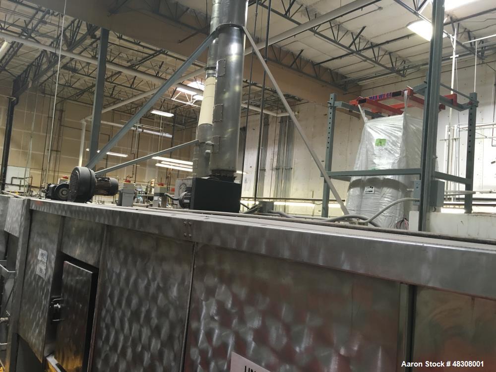 Used 2- Zone Cyclothermic Band Oven. (Believed to be Werner Lahara or APV) Baking chamber divided into two zones with independent temperature adjustment. The oven is 39.5” wide x 50.5” tall x 60’ lon...