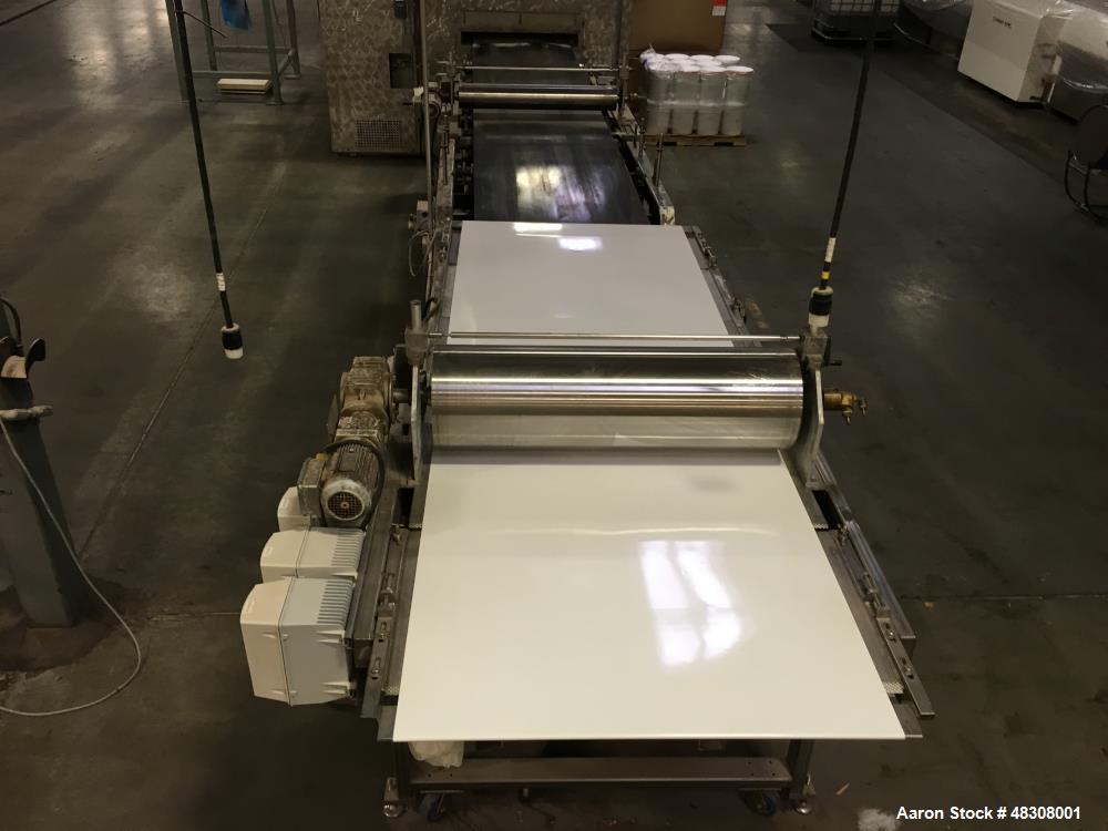 Used 2- Zone Cyclothermic Band Oven. (Believed to be Werner Lahara or APV) Baking chamber divided into two zones with independent temperature adjustment. The oven is 39.5” wide x 50.5” tall x 60’ lon...