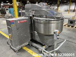Used- Sottoriva America Prisma Self Tilting Mixer, Model Prisma/2-Twist 300 AM/Lifting-Tilting, Stainless Steel. Approximate...