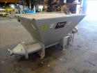 Used Mepaco Dual Auger Feeder, Model 105, 3,000 pound capacity, 304 Stainless Steel. Hopper is 60