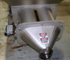 Used Mepaco Dual Auger Feeder, Model 105, 3,000 pound capacity, 304 Stainless Steel. Hopper is 60