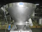 Used Vemag Reiser Continuious Vacuum Filler, Model Robot 500, Type 128/90. Filling rate up to 2,500 kg/hr depending on feed element, portion weight 5-30,000 g, can be set in increments of .01 or 1 g,...