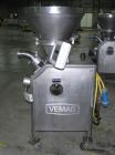Used Vemag Reiser Continuious Vacuum Filler, Model Robot 500, Type 128/90. Filling rate up to 2,500 kg/hr depending on feed element, portion weight 5-30,000 g, can be set in increments of .01 or 1 g,...
