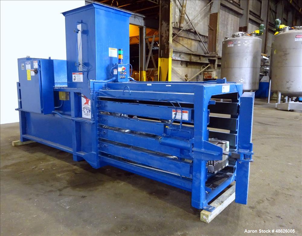 Used- American Baler Horizontal Baler, Model 72AH42, Carbon Steel. Approximate box size 72" long x 30" wide x 42" tall. Top ...