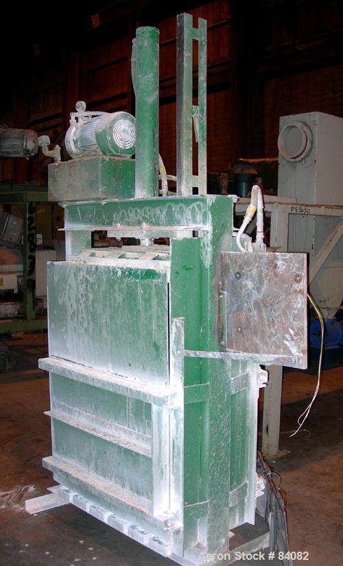 USED: Consolidated Baling Machine vertical baler, model STDS-2.Approx 36" wide x 20" deep bales, top mounted 5 hp hydraulic powerpack.
